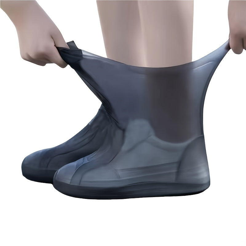 Pair of Silicone Shoe Covers - Waterproof & Rainproof, Reusable Non-Slip, Durable & Stretchy, Easy to Clean, for Men & Women, Outdoor Rain Gear