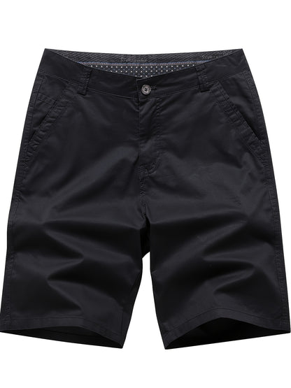 Men'S Cargo Shorts - Olive Green Non-Stretch Work Pants with Multiple Utility Pockets, Straight-Leg Mid-Thigh Length for Everyday & Professional Use - Durable Casual Outdoor Pants for Construction, Hiking, Travel - Non-Stretc