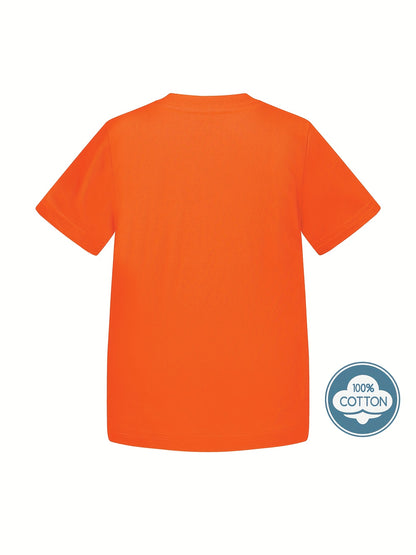 Kid's Solid Color T-shirt, Casual Short Sleeve Top, Boy's Tee For Summer