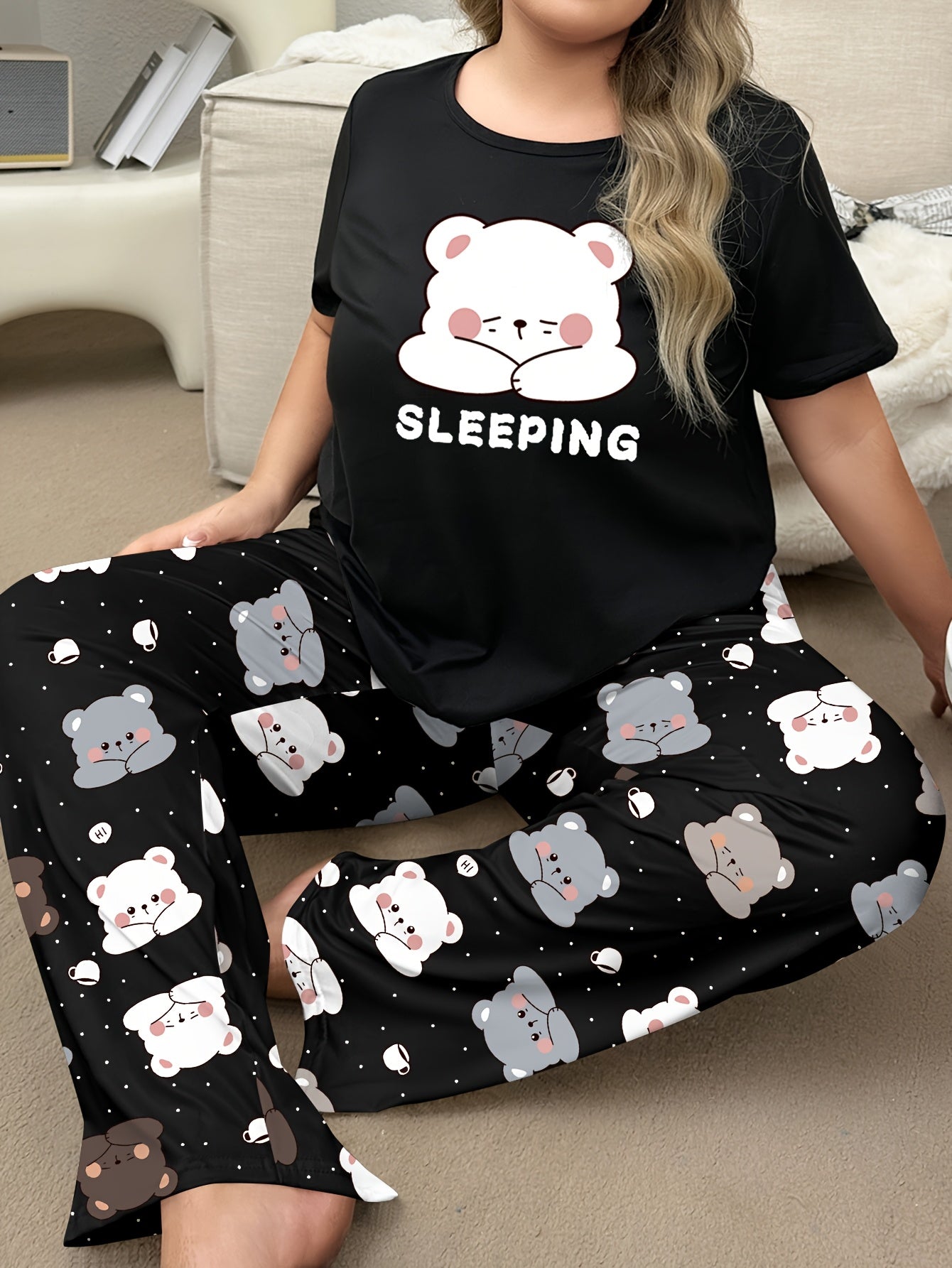 Women's Plus Size Casual Pajama Set