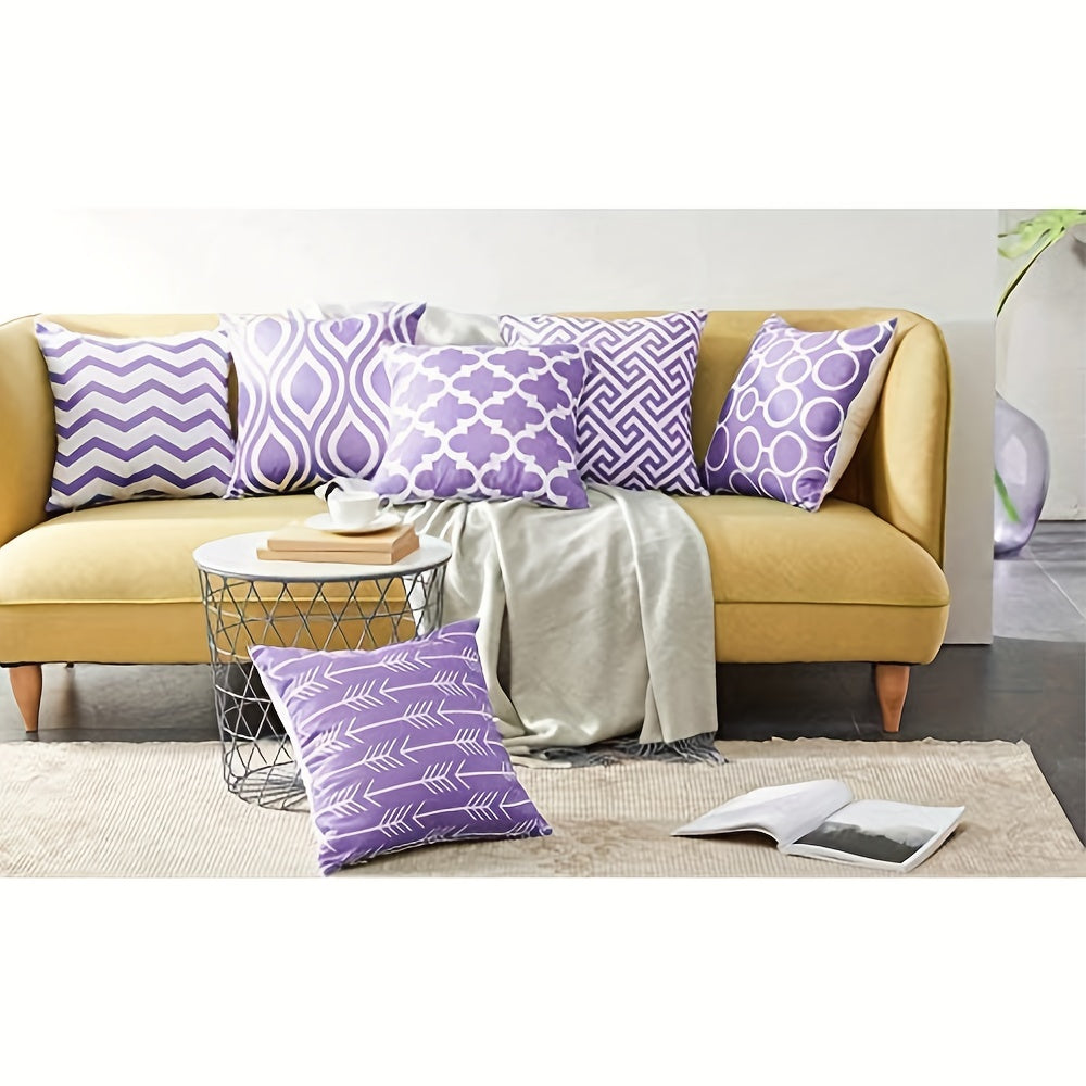 Set of 6pcs, linen blend pillow cover, sofa cushion cover, 45 x 45cm,17.71x17.71inch, six piece set