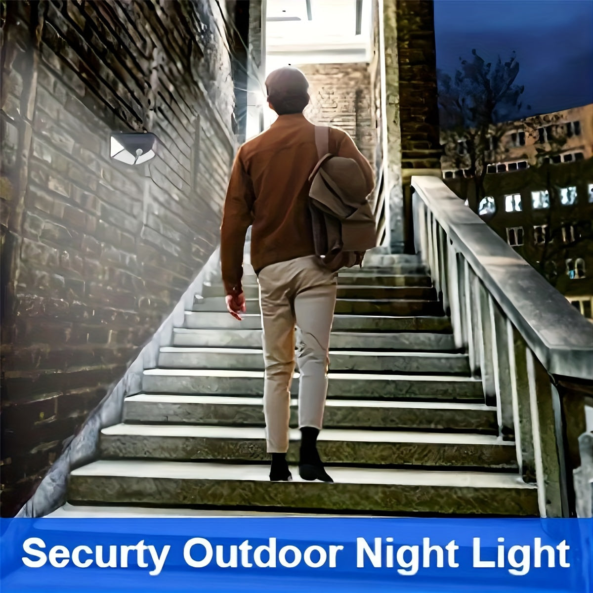 4packs Solar Wall Lights 100 LED Super Energy Saving Lights, Motion Sensor Security Lights, 270° Range Lighting Outdoor Wall Lights, With 3 Modes For Yard Garden Patio Courtyard Fences Driveway Pathway