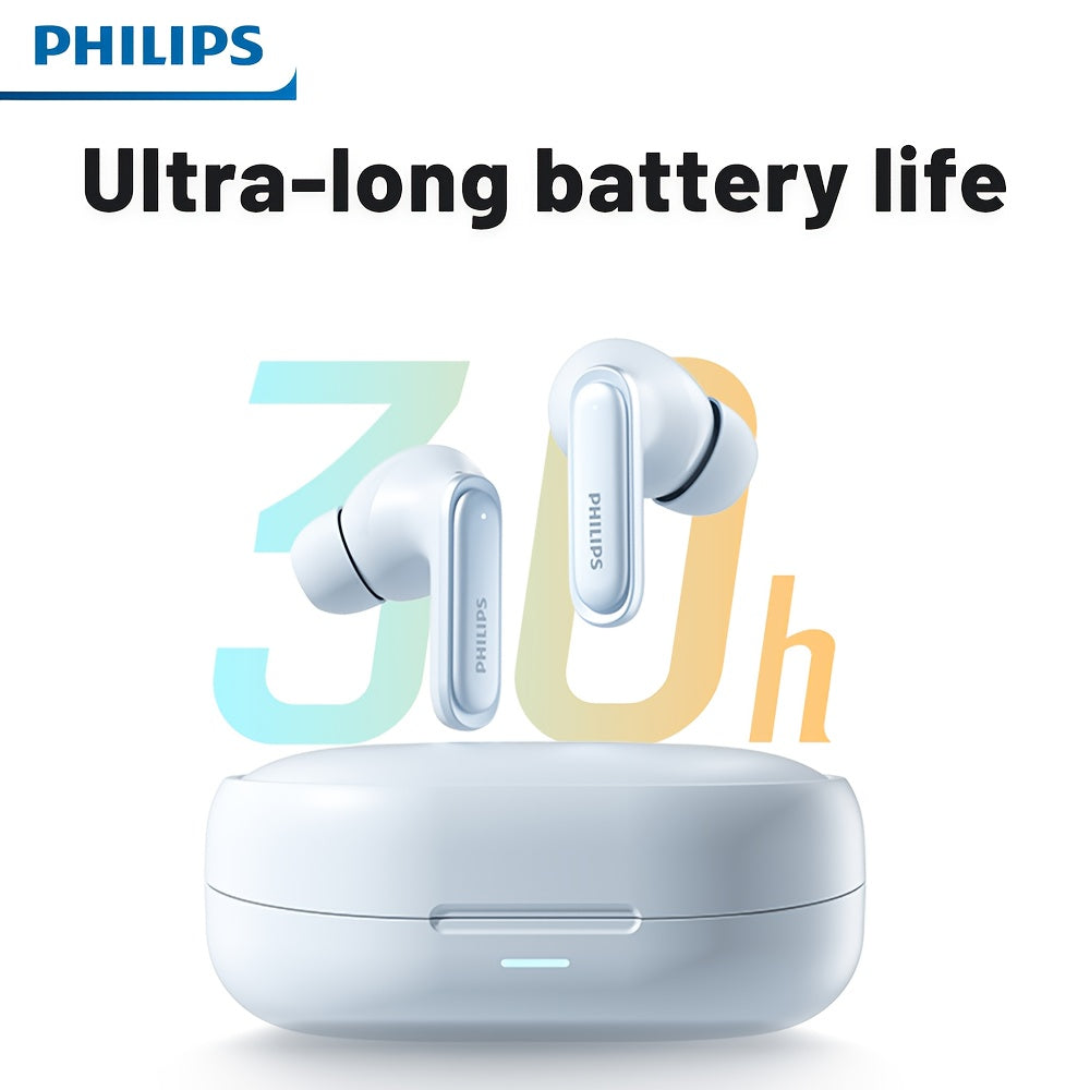 2025 for philips Wireless Noise Cancelling Headphones with 400mAh Battery, Double-Click Left Ear to Switch Mode, Lightweight & Portable, USB-C Charging, Condenser Microphone, Semi-Open Back Design, Ideal Gift for Gamers & Mus