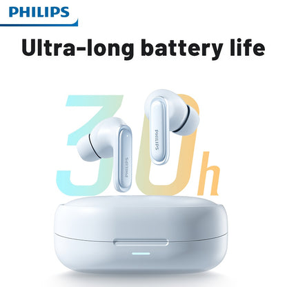 2025 for philips Wireless Noise Cancelling Headphones with 400mAh Battery, Double-Click Left Ear to Switch Mode, Lightweight & Portable, USB-C Charging, Condenser Microphone, Semi-Open Back Design, Ideal Gift for Gamers & Mus