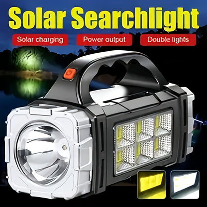 1 Portable Solar and USB Rechargeable LED Bulb Flashlight, 1500 mAh Nickel Battery, COB Work Light, 4 Modes, Great for Camping