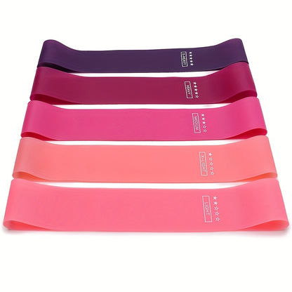 5pcs/set Portable Resistance Band Set, Elastic Bands For Yoga Gym Pilates Weight Training & Sports