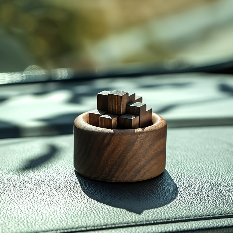 Passive, Walnut Wood Essential Oil Diffuser Set - Fireless, Battery-Free, Slow Release Fragrance for Relaxation & Home Decor