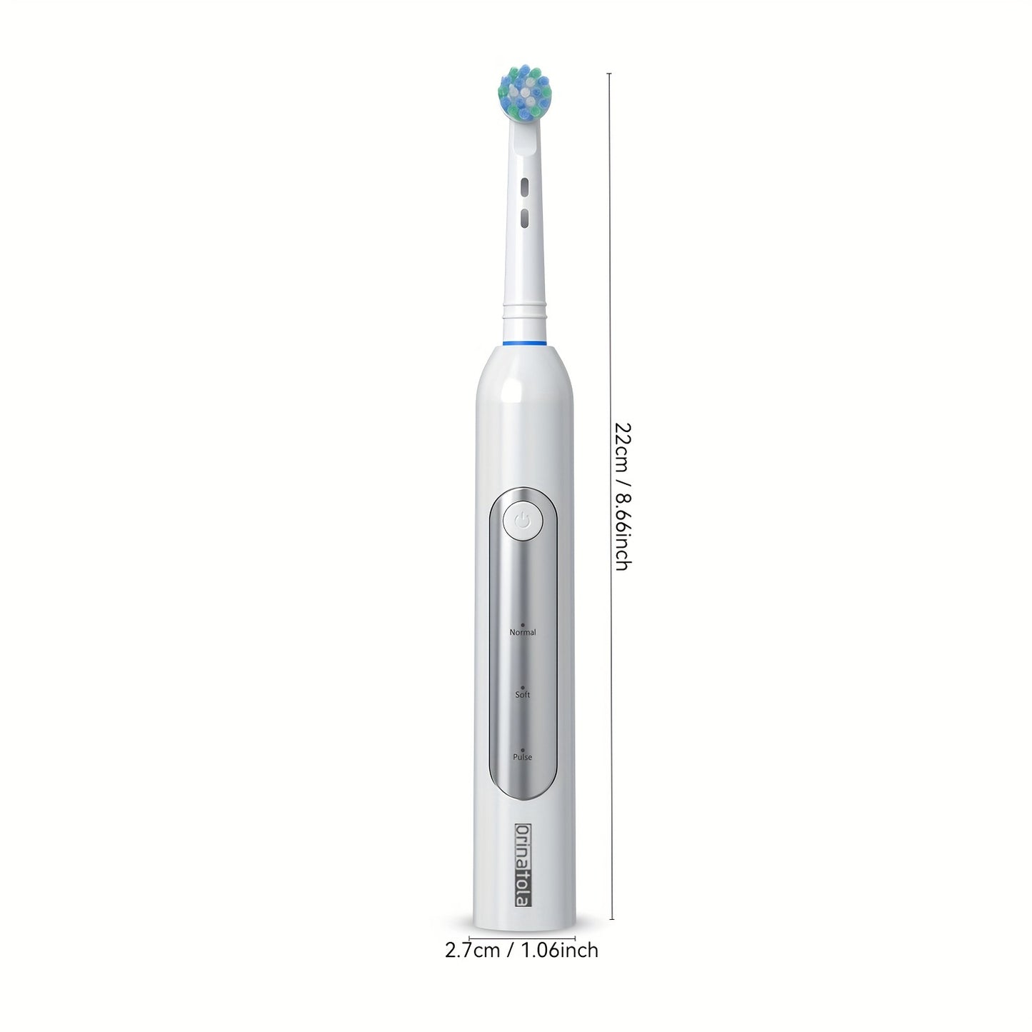 Orinatola Electric Toothbrush, Featuring 3 Rotating Cleaning Modes, 1 Travel Case, 2 Replacement Brush Heads, Induction Charging, Rating, Perfect As a Holiday Gift.