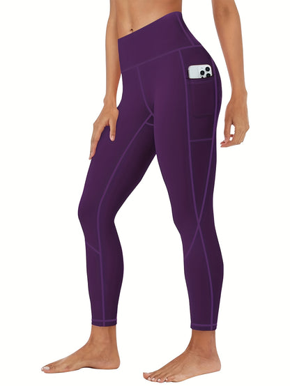 3pcs Set Women'S Plus Size Daily Sports Yoga Leggings, Geometric Pattern, High Stretch Spandex, Breathable, with Two Side Pockets, for Running, Workout