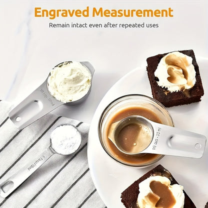 7pcs Set 20pcs Set Measuring Cup + Measuring Spoon Set 7 Stainless Steel Measuring Cups Set + 1 Level And 5 Mini Measuring Spoons for Cooking And Kitchen Measuring Spoons And Measuring Cups Baking Supplies Baking Tools