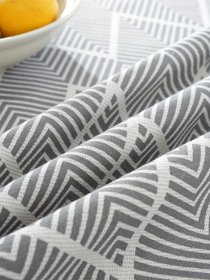 1pc, Bohemian Geometric Wave Pattern Tablecloth - European Style Cotton and Linen Rectangular Tablecloth for Farmhouse, Restaurant, Picnic, Camping, Birthday Party Decoration and Home Decor
