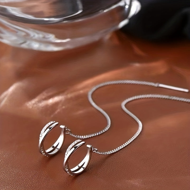 Brincos de pressão com zircónias brilhantes, estilo sexy, em cobre, joia requintada para presente feminino, perfeitos para uso diário e casual.