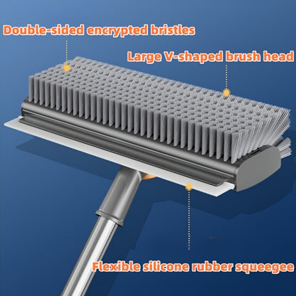Heavy-Duty Floor Scrub Brush with Long Handle - Stainless Steel & Plastic Construction, Rotating Head for Efficient Cleaning of Floors, Carpets, Walls, Patios, Bathrooms - Durable Multi-Surface Brush for Hardwood, Tile, Linol