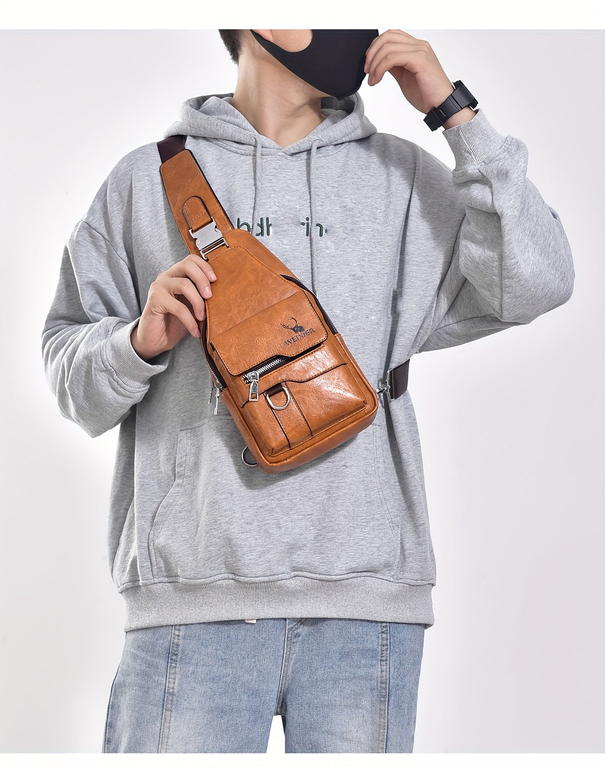 New and Wear-Resistant Men's Crossbody Bag, Handbag, Shoulder Bag, Chest Bag, Made of Wear-Resistant Fabric, with Large Capacity, Convenient to Carry, Suitable for Daily Work, Leisure, and Travel, Available in Multiple Colors