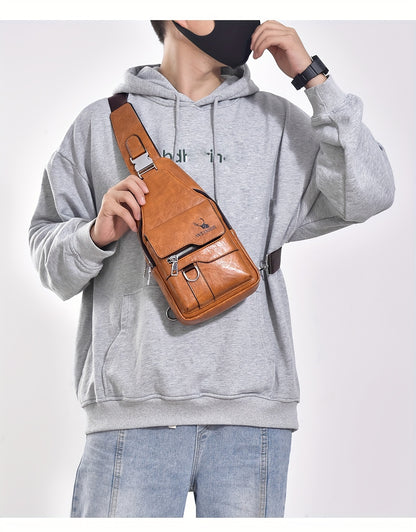 New and Wear-Resistant Men's Crossbody Bag, Handbag, Shoulder Bag, Chest Bag, Made of Wear-Resistant Fabric, with Large Capacity, Convenient to Carry, Suitable for Daily Work, Leisure, and Travel, Available in Multiple Colors