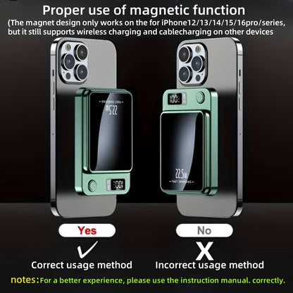 1pc KOILAGER 10000mAh Portable Power Bank with Ultrathin Magnetic Wireless Charging, 22.5W Super Fast Charge, PD20W Bi-directional Fast Charging, 15W Wireless Power, LED Display, Dual Power USB/Type-C for iPhone 16/15pro/14ma