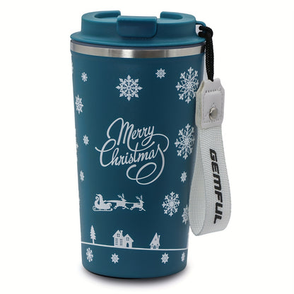 Glekglek 510ml Insulated Travel Mug with Paw Print & Heart Design - Double Wall, Spill Prevention, Dishwasher Safe, Portable Coffee Cup for Valentine'S Day, Thanksgiving, Christmas, Father'S Day, Teachers' Day, Festive Drinkw