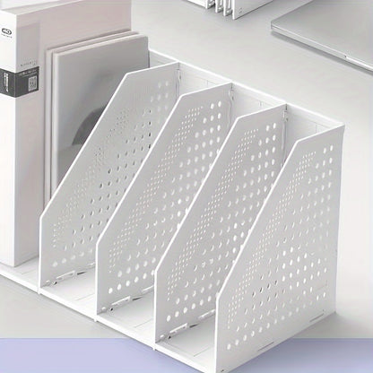 Caixa organizadora retrátil com 4 compartimentos para livros e arquivos: ideal para organizar documentos, arquivos e outros artigos essenciais de escritório, material escolar e decoração.