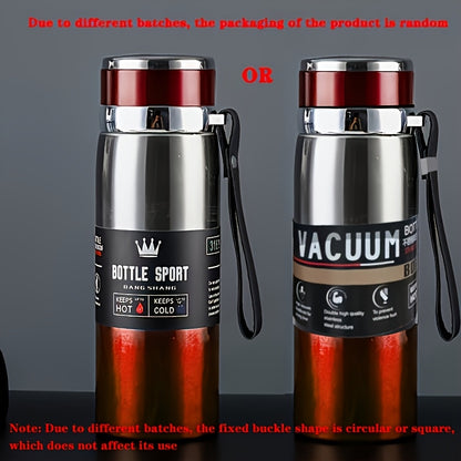 Garrafa térmica de aço inoxidável de 800 ml/27 oz com pega de transporte - Mantém as bebidas quentes durante 10 horas ou frias durante 24 horas, livre de BPA, portátil para campismo, trilhos, viagens de carro e outras atividades.