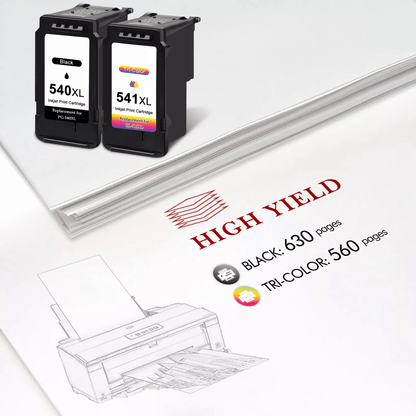 PG 540 XL CL-541XL Cartridges 540xl 541xl (2 pack) Replacement for Canon Printer Cartridges 540 541 PG540 CL541 for Printer Cartridges Canon TS5150 MG3600 MG3650 MG3650s MG4200 TS5151 MX475 MX530