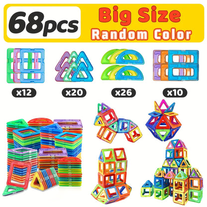Magnetic Building Blocks Magnets Toys, Big Size STEM Toys Construction Set Toys, Learning Educational Magnet Toys, Birthday Gifts Random colors, Creative Play, Magnetic Cube Puzzle, Magnetic Cube Set, Magnetic Cube Toy, Magne