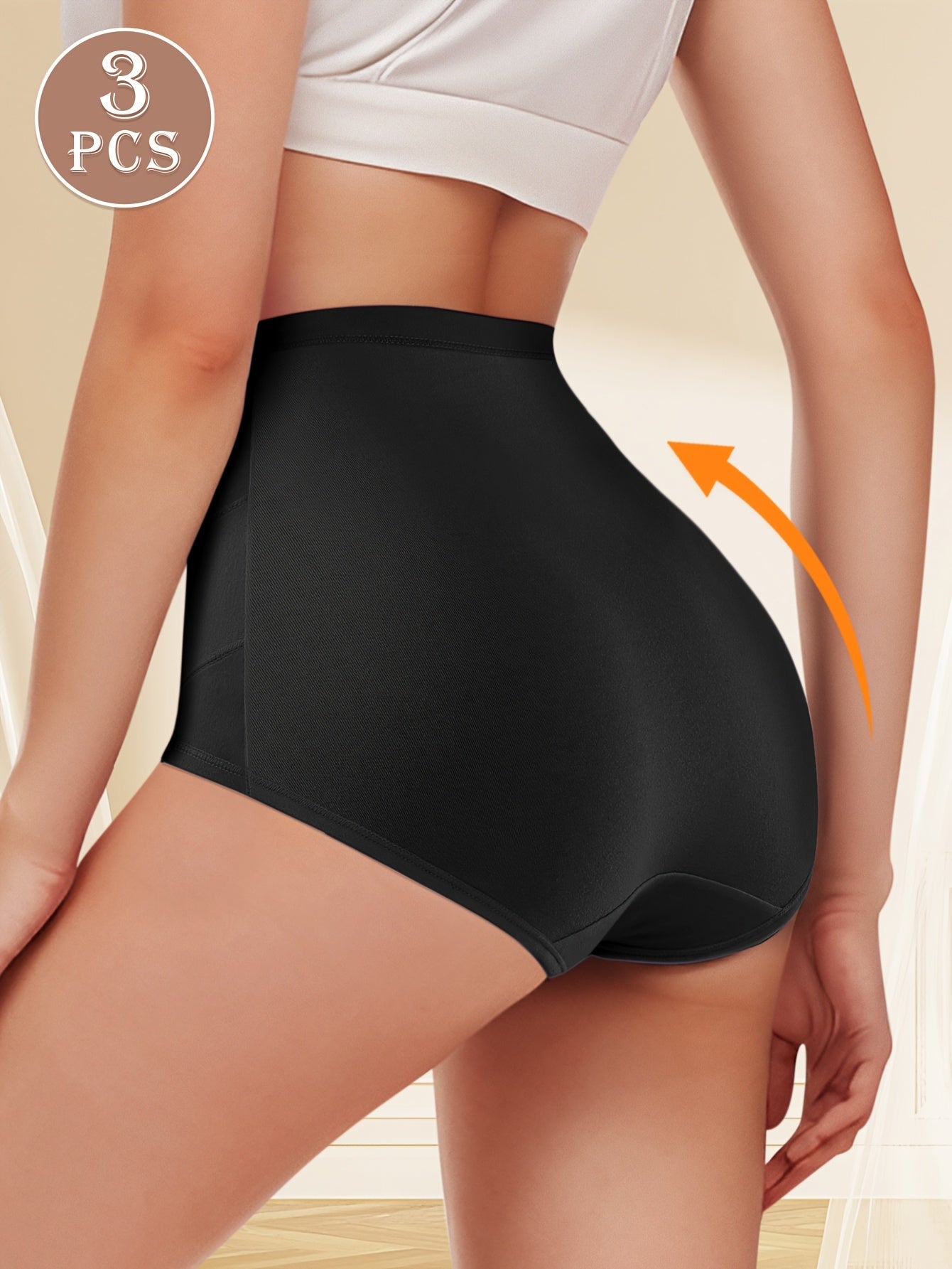 3pcs Women's High-Waist Tummy Control Butt Lifting Full Coverage Shapewear Panties, Seamless Panty for Women High Waist, Plus Size Sexy Underwear Bottoms for Women, Tummy Control Seamless Underwear, High Waisted Panties for W
