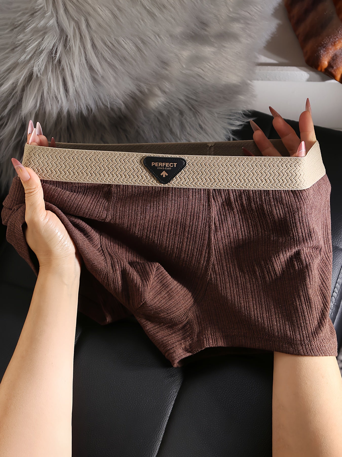 4pcs Men's Cotton Boxer Briefs - Breathable Soft Underwear with Elastic Waistband & Geometric Pattern, Multi-Color (Beige/Navy/Dark Grey/Light Brown) - Plus Size Youth & Adult Casual & Running Shorts - Machine Washable Light