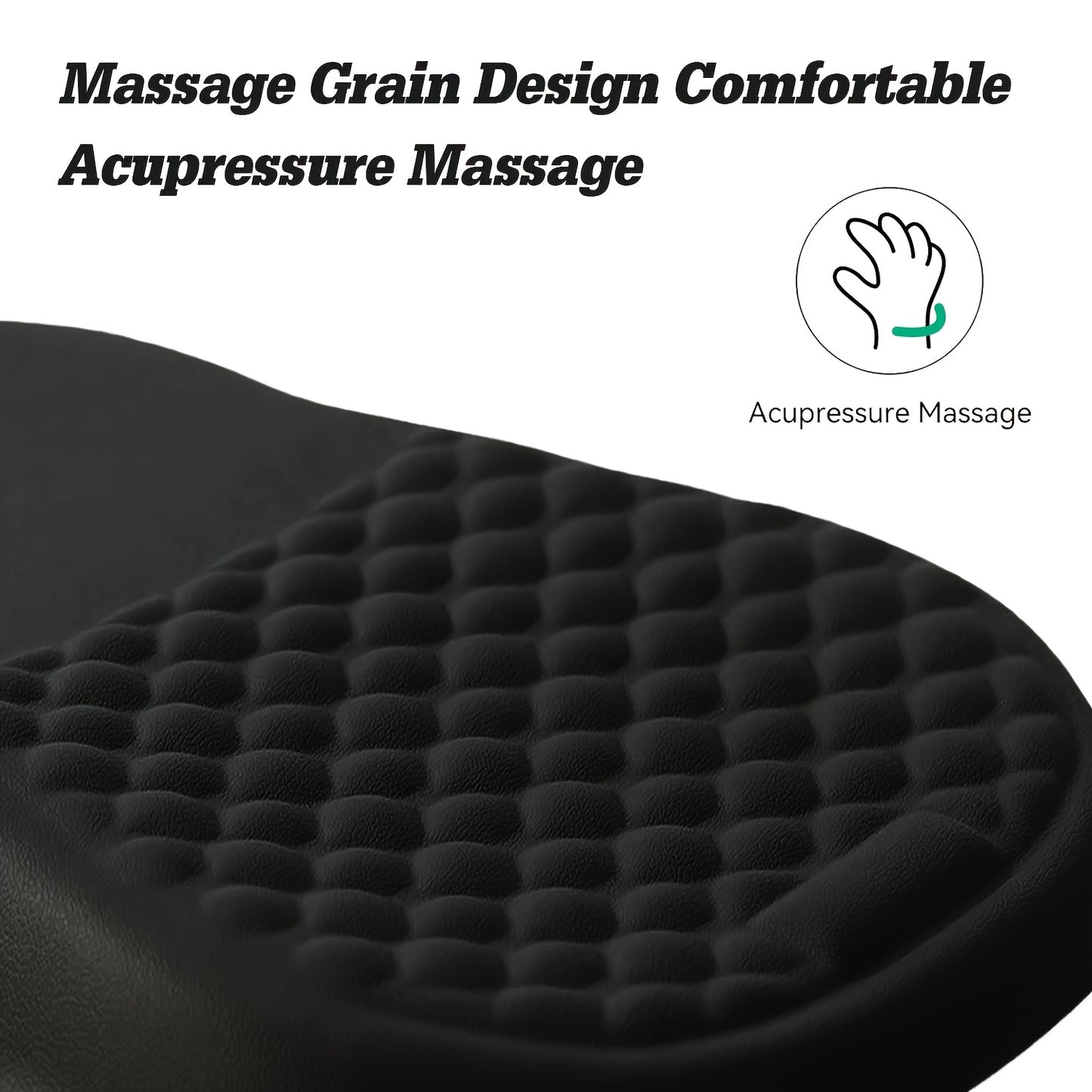 Ergonomic Memory Foam & Non-Slip Mouse Pad with Wrist Rest - Massage Design for Pain Relief, Comfortable Wrist & -Skid Base, Office/Gaming Desk for Computer, PC, Laptop, Remote Work - Accessory for Hand