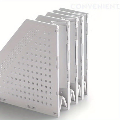 Caixa organizadora retrátil com 4 compartimentos para livros e arquivos: ideal para organizar documentos, arquivos e outros artigos essenciais de escritório, material escolar e decoração.