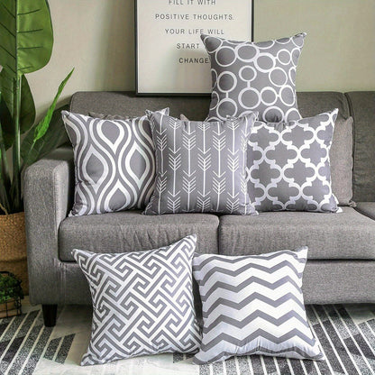 Set of 6pcs, linen blend pillow cover, sofa cushion cover, 45 x 45cm,17.71x17.71inch, six piece set