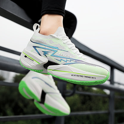 Ténis Slip-On para Homem - Calçado de Corrida Respirável com Estampado Geométrico e de Letras para Ginásio e Uso Casual