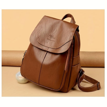 Women's Large Capacity Backpack - Durable Travel Backpack with Multiple Compartments & Adjustable Straps for Commuting, Work, - Available in 7 Colors (Black, Peacock Blue, Brown, Navy, Gray, White, Burgundy), Backpack for Tra