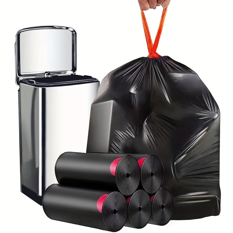20/50/100pcs Heavy Duty Leakproof Trash Bags with Drawstring Closure - Extra Thick, Tear-Resistant, for Kitchen, Home, Restaurant, Commercial Use - Compatible with Trash Cans & Bins - (20/50/100 Count), Restaurant Waste Dispo