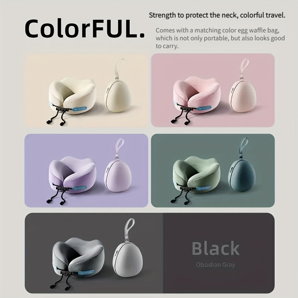 2pcs [Portable Neck Pillow] Ergonomic U-Shaped Neck Pillow+Fashion storage bag | Slow Rebound  for Head & Neck Support, Machine Washable Cover, Lightweight & Portable for Travel, Office, Airplane Use