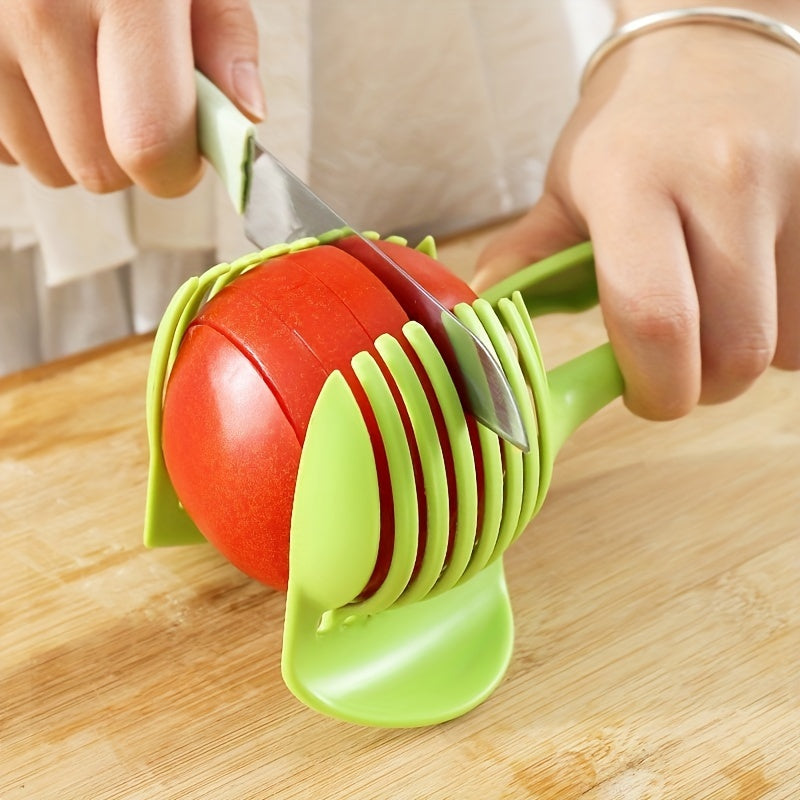 1pc, Tomato Slicer Tool, Lemon Cutter Tool, Lemon Slicer Holder, Tomato Slicer Holder, Lemon Cutter Holder, Round Fruit Tongs, Egg Slicer Cutting Holder, Kitchen Tools