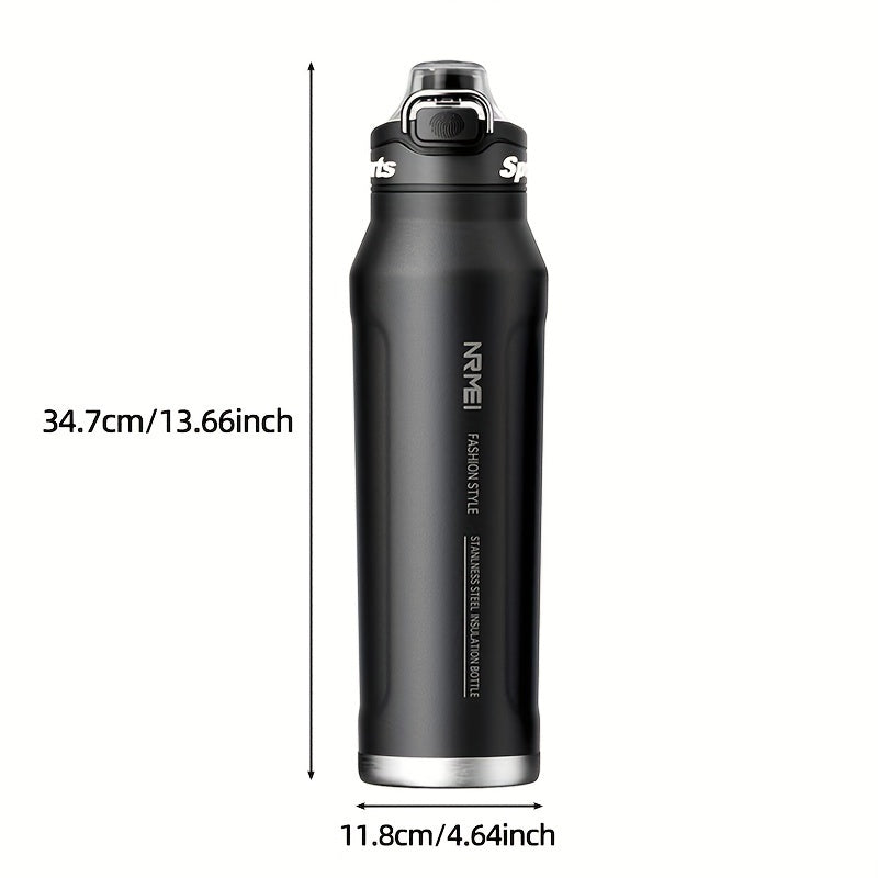 NRMEI Insulated Stainless Steel Water Bottle with Straw, Quick-Open Flip-Top Lid, BPA-Free 304 Stainless Steel & 316 Stainless Steel, Leak-Proof for Sports, Travel, School - Valentine'S Day, Easter, Women'S Day Gift