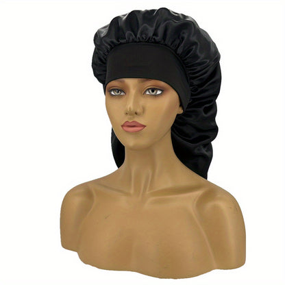 Silky Long Bonnet For Sleeping Solid Color Night Cap For Women Hair Care Tools For Sleeping In Overnight