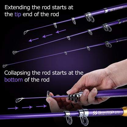 Sougayilang Telescopic Fishing Rod: Portable & Compact Design For Saltwater Fishing On The Go!