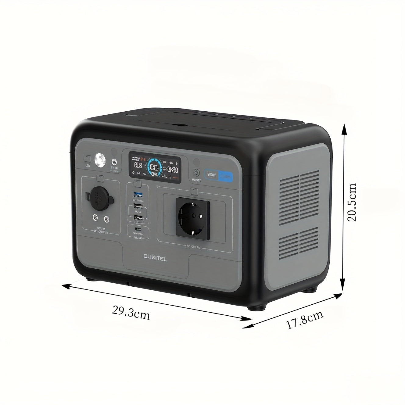 OUKITEL P800 Portable Power Station, 512Wh Solar Generator (w/Lithium Lron Phosphate), 800W(Surge 1600W) AC Output/Sine Wave 230V, 0.9 Hour Fast Charge, PD100W For Camping/RV Emergency Power Supply, For RV, Car, Outdoor, Camp