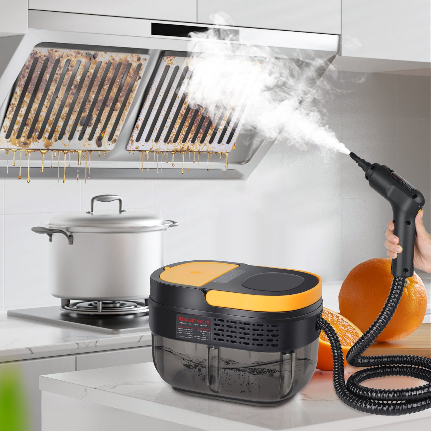 Portable Household Steamer Cleaning Machine, High Temperature Pressure Handheld Kitchen Carpet Steam Cleaner, for Homes, Offices and Vehicles