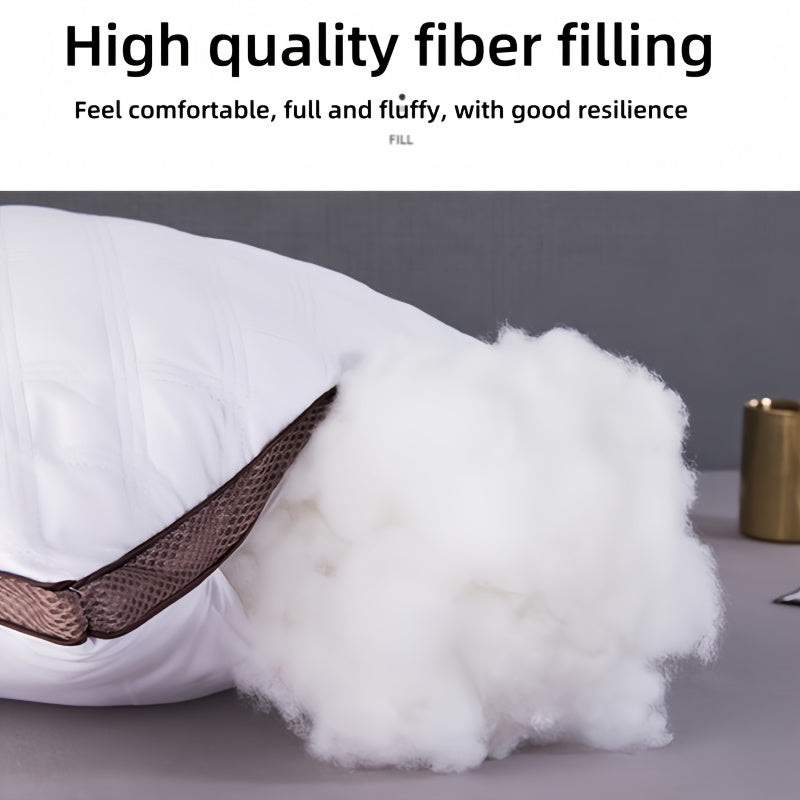 2pcs High-end Hotel Same Pillow Core Light Beige-friendly and Comfortable Cervical Spine Protection Soft and fluffy Sleep Aid Super thick and full Long-lasting no deformation and no collapse Home Gift Machine washable washabl