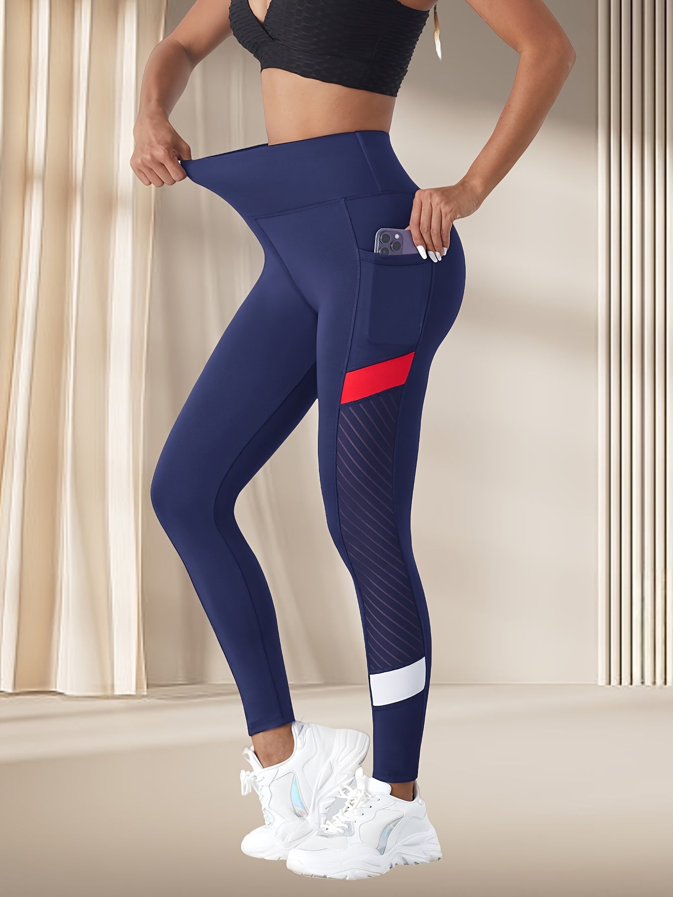 Women'S High-Waisted Yoga Pants - Tummy Control Butt-Lifting Workout Leggings with 4-Way Stretch, Breathable Moisture-Wicking Fabric & Side Pockets for Gym, Running, Outdoor Fitness - All-Season Comfort, Yoga Leggings, Gym Ap