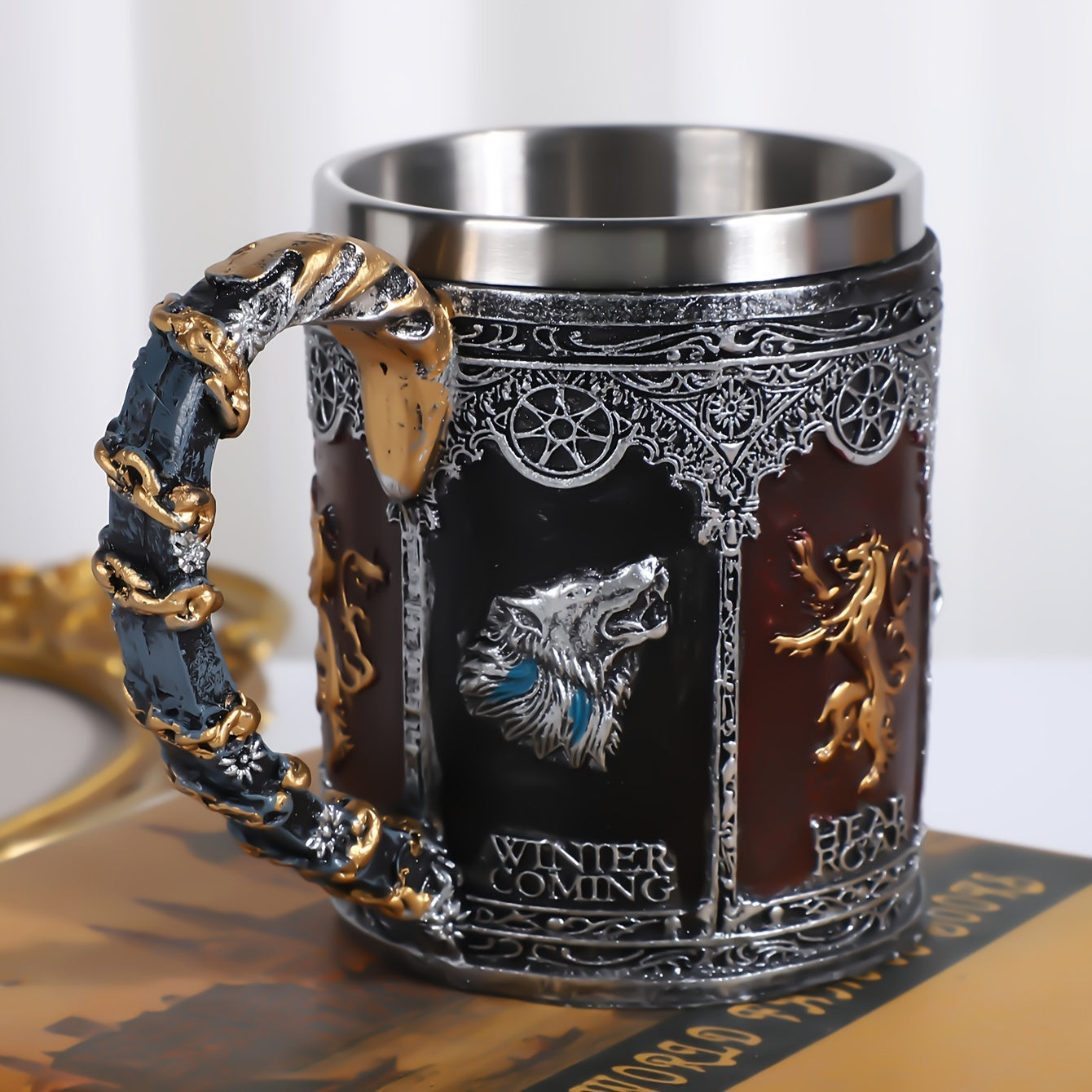 [Customer Favorite] Ice Bird & Blazing Fire Stainless Steel Beer Mug - Silvery, Perfect for Office, Sleep, Reading | Ideal for Oktoberfest, Easter, Hanukkah