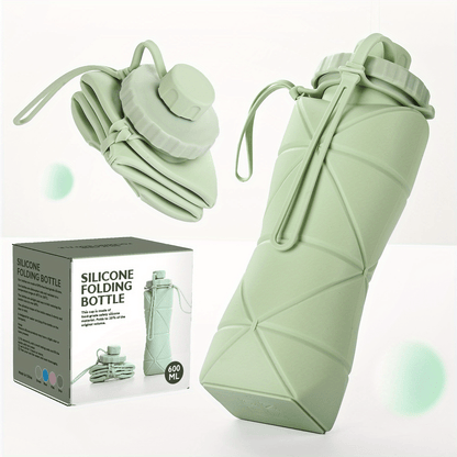 1pc, Telescopic Collapsible Sports Water Bottle, 600ml/20.3oz Heat Resistant Food Grade Silicone Water Cups, Foldable Silicone Portable Water Jugs, For Camping, Fitness, Summer Drinkware, Travel Accessories, Birthday Gifts, B