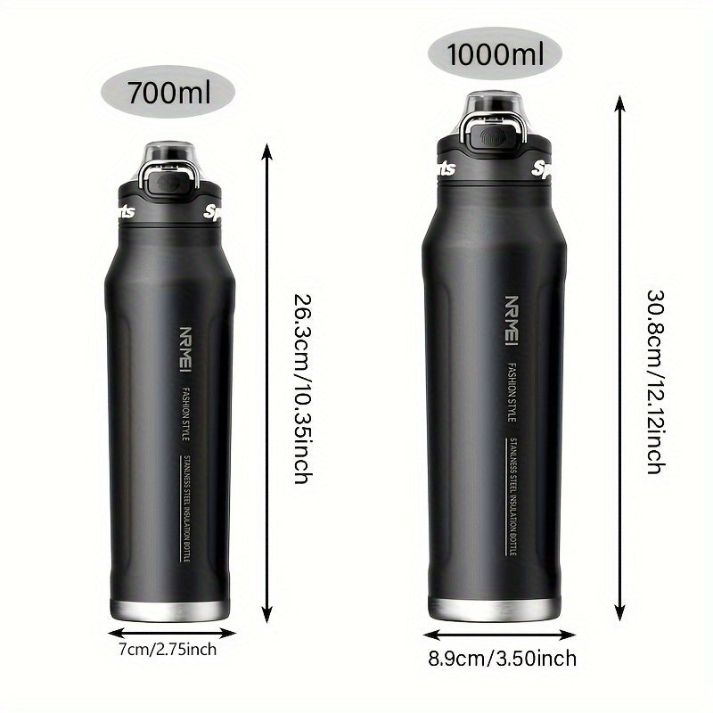 NRMEI Stainless Steel Water Bottle - 12-Hour Heat Retention, 24-Hour Cold Retention, Leak-Proof & BPA-Free with Portable Handle and Dual Drinking Cups, Perfect for Outdoor Cycling, Camping, Hiking, Valentine's Day, Mother's D