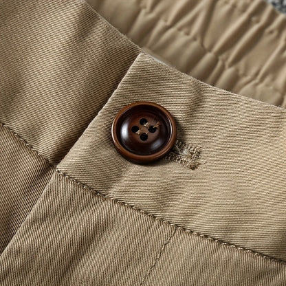 Men's Summer Micro-Elastic Casual Shorts - Four-Tenths Length, Olive Green, Mid-Rise Waist, Elastic Waistband, Side Pockets, Lightweight & Breathable for Casual Attire