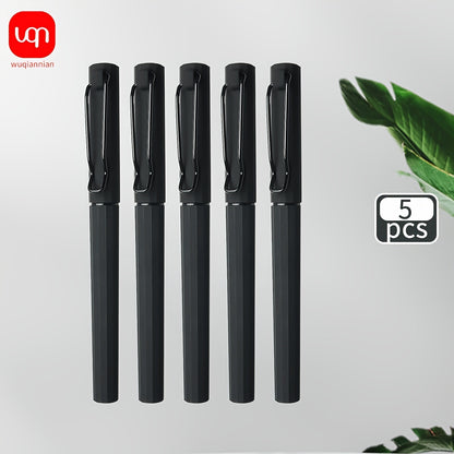 2/5pcs innovative black neutral pen with 0.7mm tip elastic clip design for smooth writing, good hand feel, clear handwriting, note taking pen for daily problem-solving and painting use. Back to season
