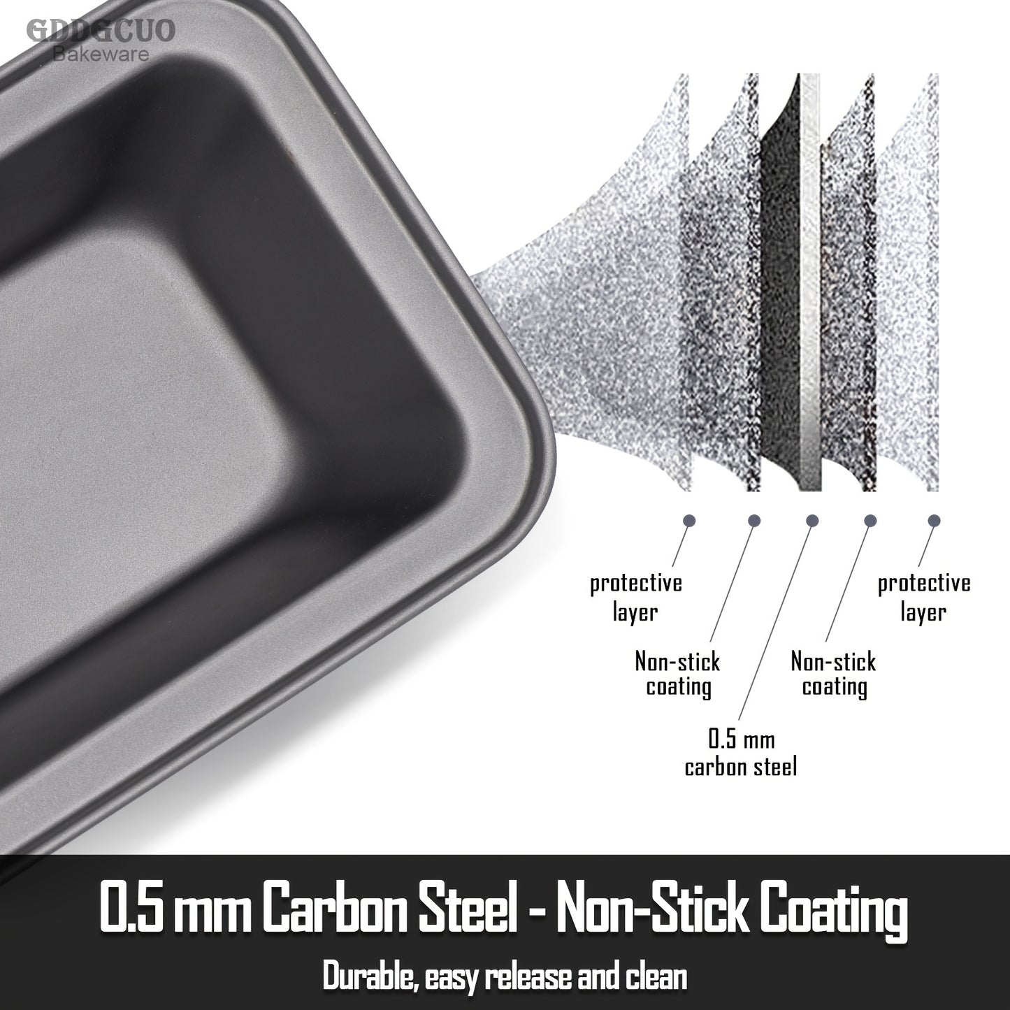 GDDGCUO Non-Stick Carbon Steel Loaf Pan and Cake Mold Set - 29.21 x 10.67 cm, Perfect for Baking Bread, Toast, and More - Ideal Christmas Gift for Home Bakers