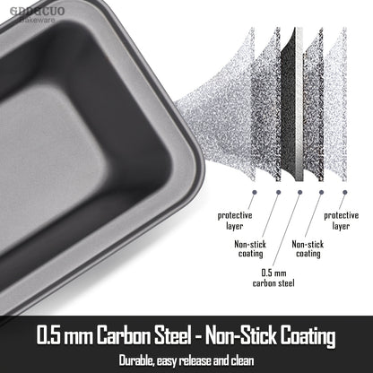 GDDGCUO Non-Stick Carbon Steel Loaf Pan and Cake Mold Set - 29.21 x 10.67 cm, Perfect for Baking Bread, Toast, and More - Ideal Christmas Gift for Home Bakers