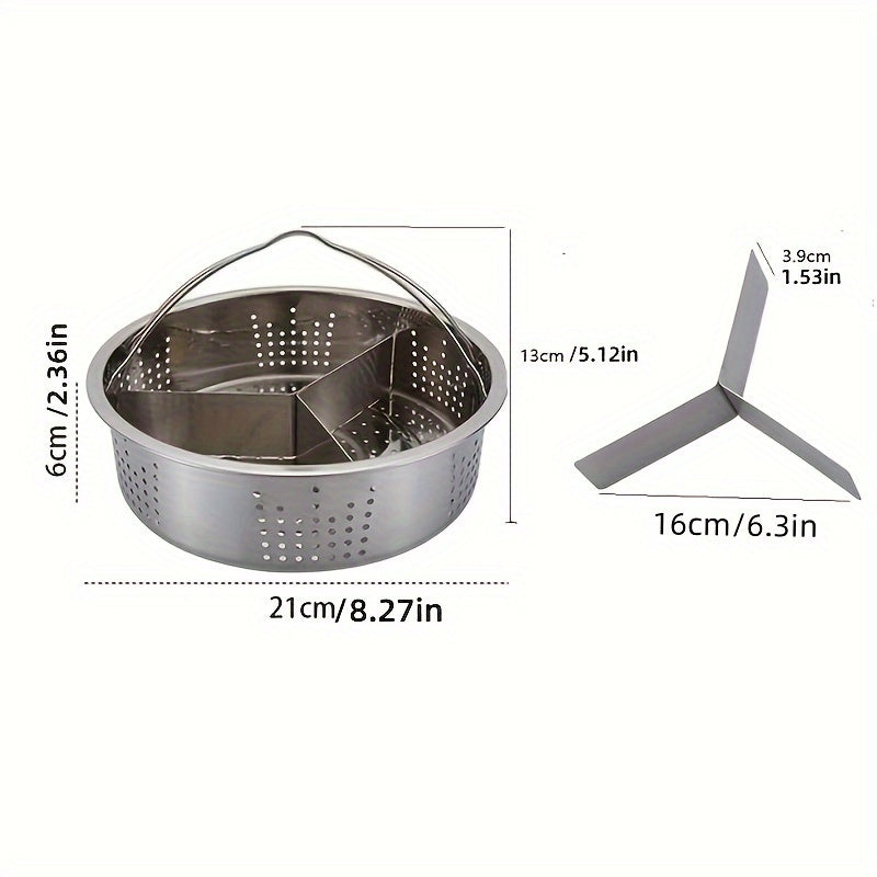 Steamer Basket for Instant Pot Stainless Steel Steamer Basket Rack Holder Trio Separator Pressure Cooking